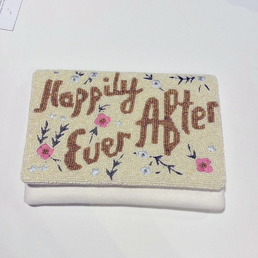 HAPPILY EVER AFTER beaded clutch / crossbody bag